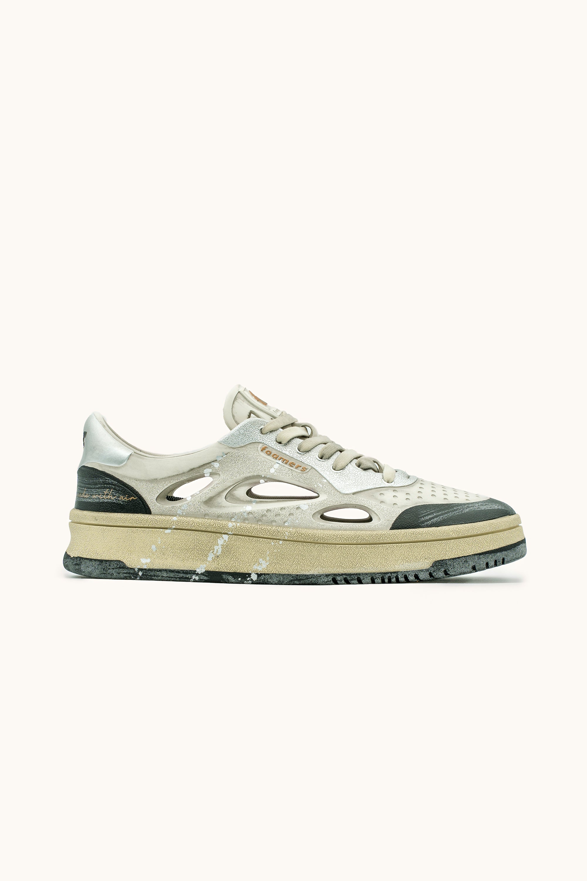 ⚤ Sneakers Foamers ICON OFF WHITE/BEIGE/SILVER/BLACK - F6027