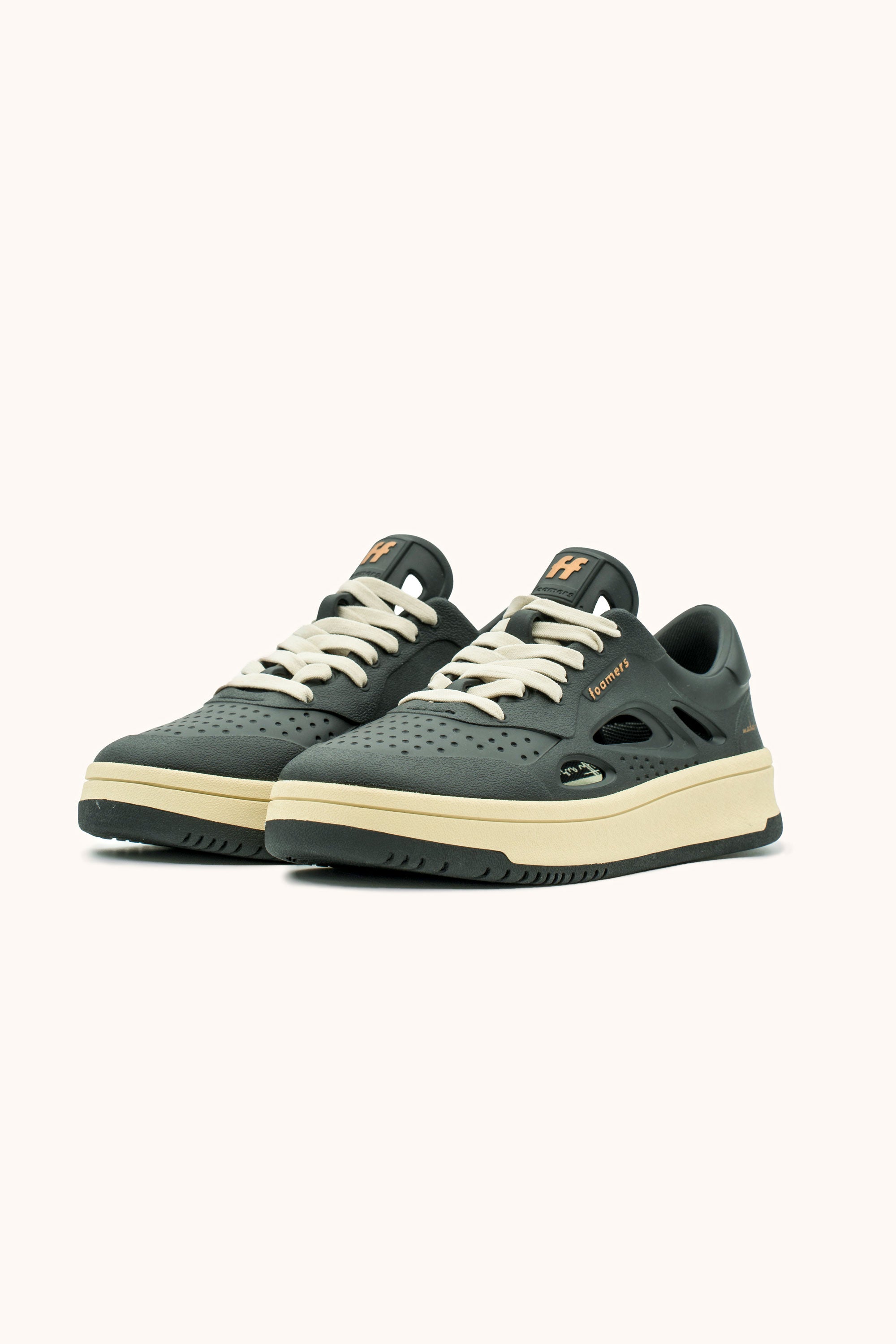 ♂ Sneakers Foamers ICON BLACK/BEIGE - F1002