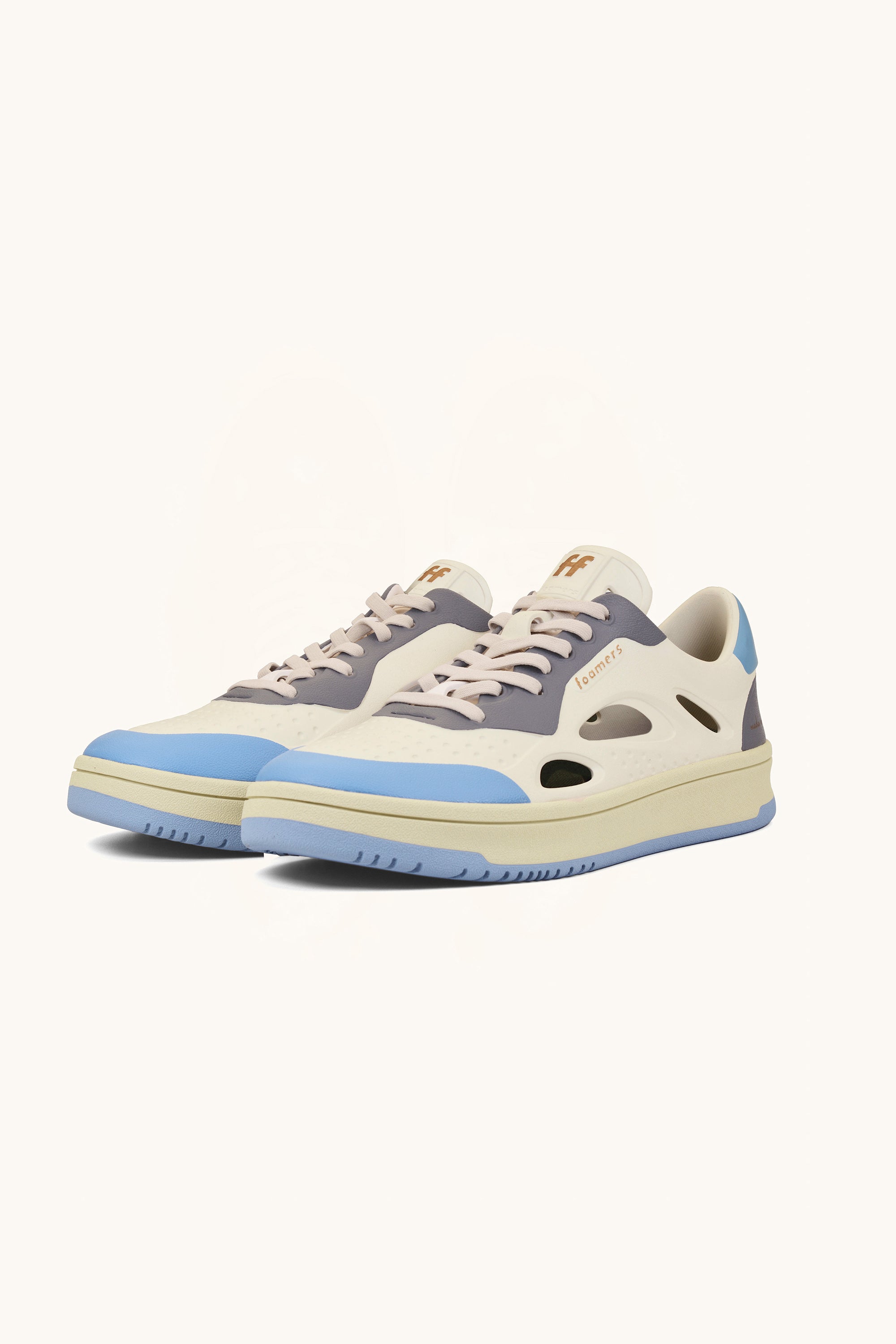 ⚤ Sneaker Foamers ICON WHITE/GRAY/BLUE - F5026