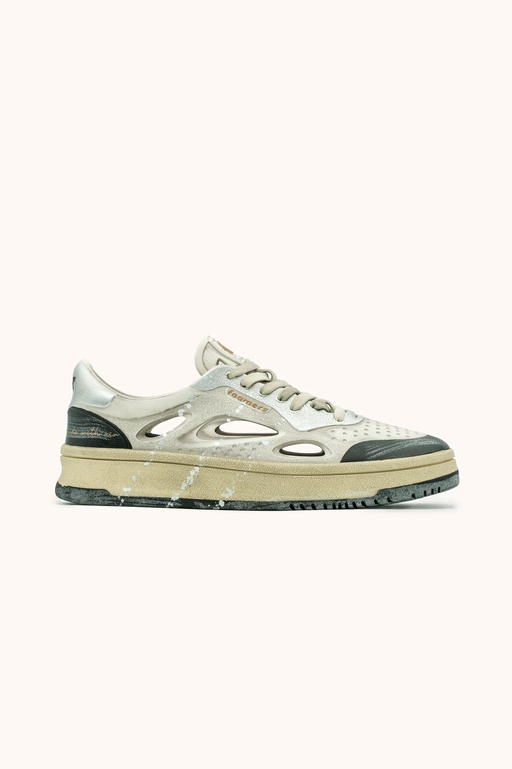 ♂ Sneakers Foamers ICON OFF WHITE/BEIGE/SILVER/BLACK - F6027